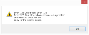 QuickBooks Error Code 1722-error msg